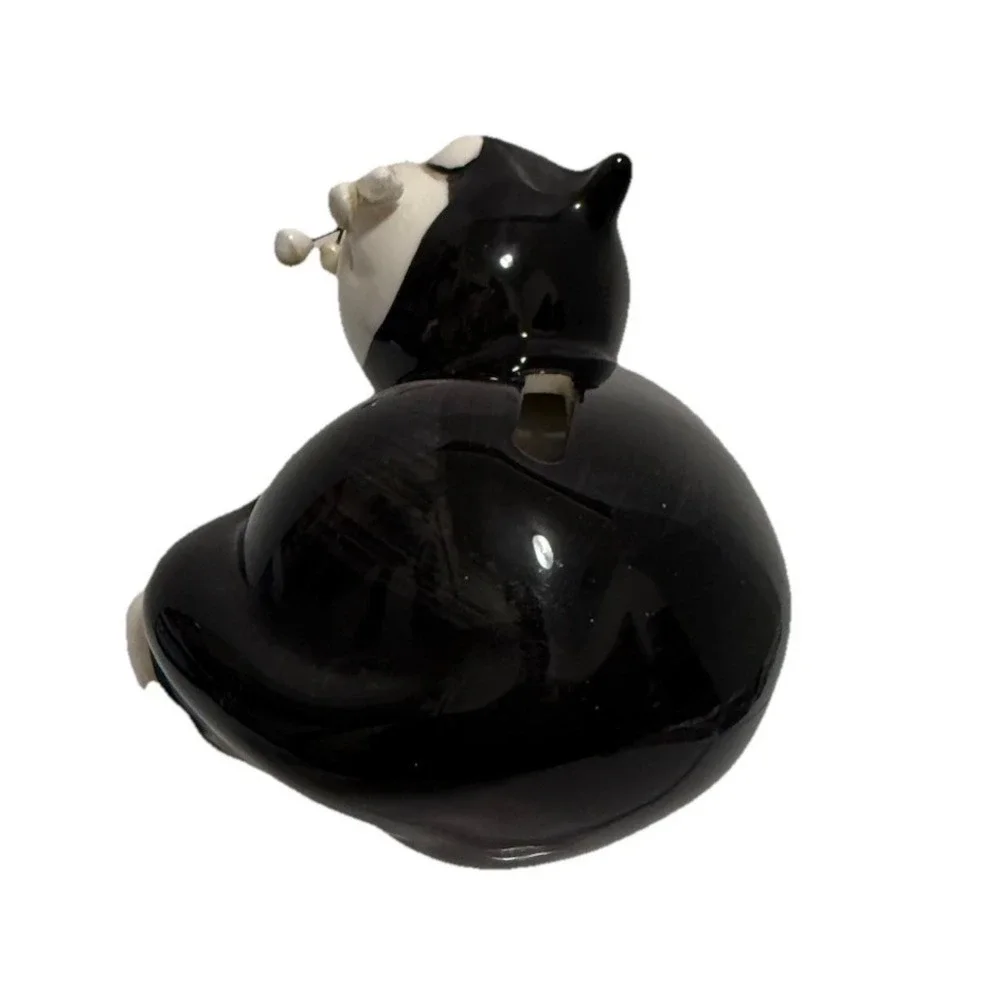 Whimsical Black Cat Coin Bank K's Collection Ceramic Kitty Savings Bank 6